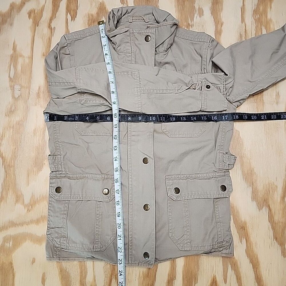 KUT FROM THE KLOTH‎ Women's CARGO JACKET~Size S~COTTON Tan Full ZIP + SNAP EUC - Picture 8 of 10